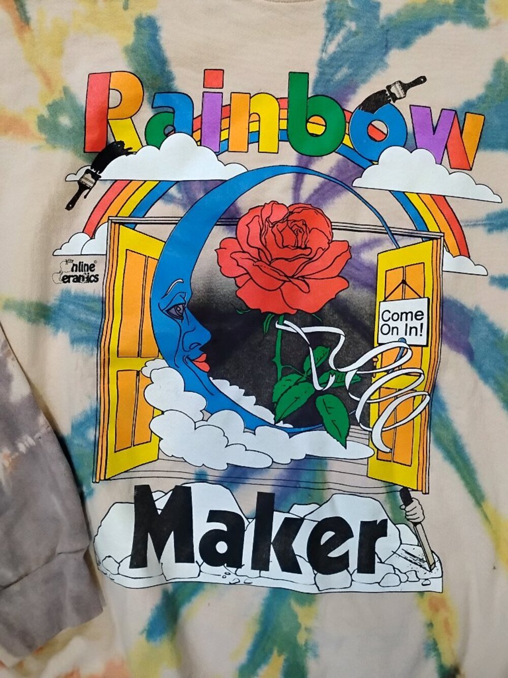Online Ceramics Rainbow Maker Tie Dye Crewneck Sweatshirt